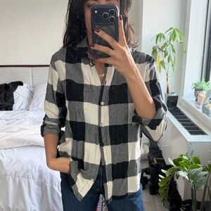 Old Navy Black and White Checkered Shirt